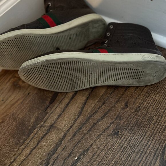 Gucci Leather Web Sneaker Boot Men US Size 14 - Picture 2 of 4